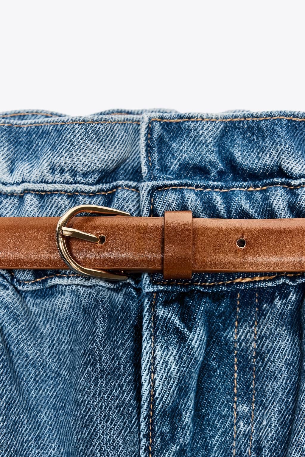 Z1975 DENIM PAPERBAG BERMUDA SHORTS WITH BELT - Zara фото 15