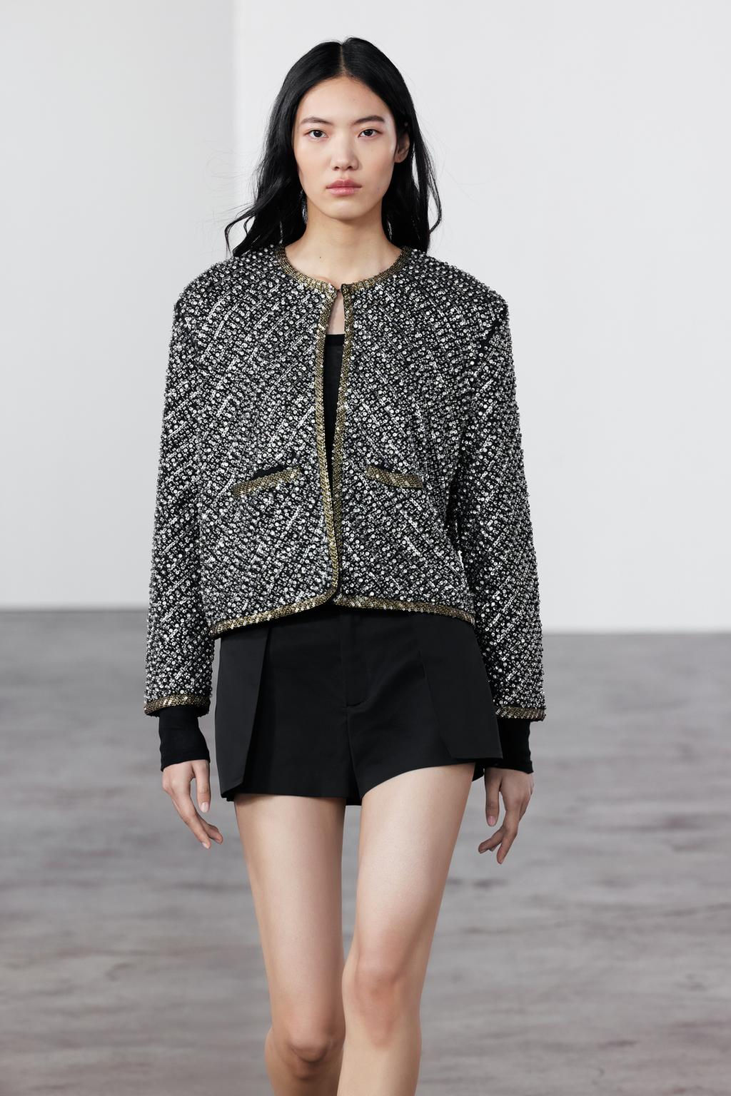 SEQUINNED BEADED CARDIGAN - Zara фото 2