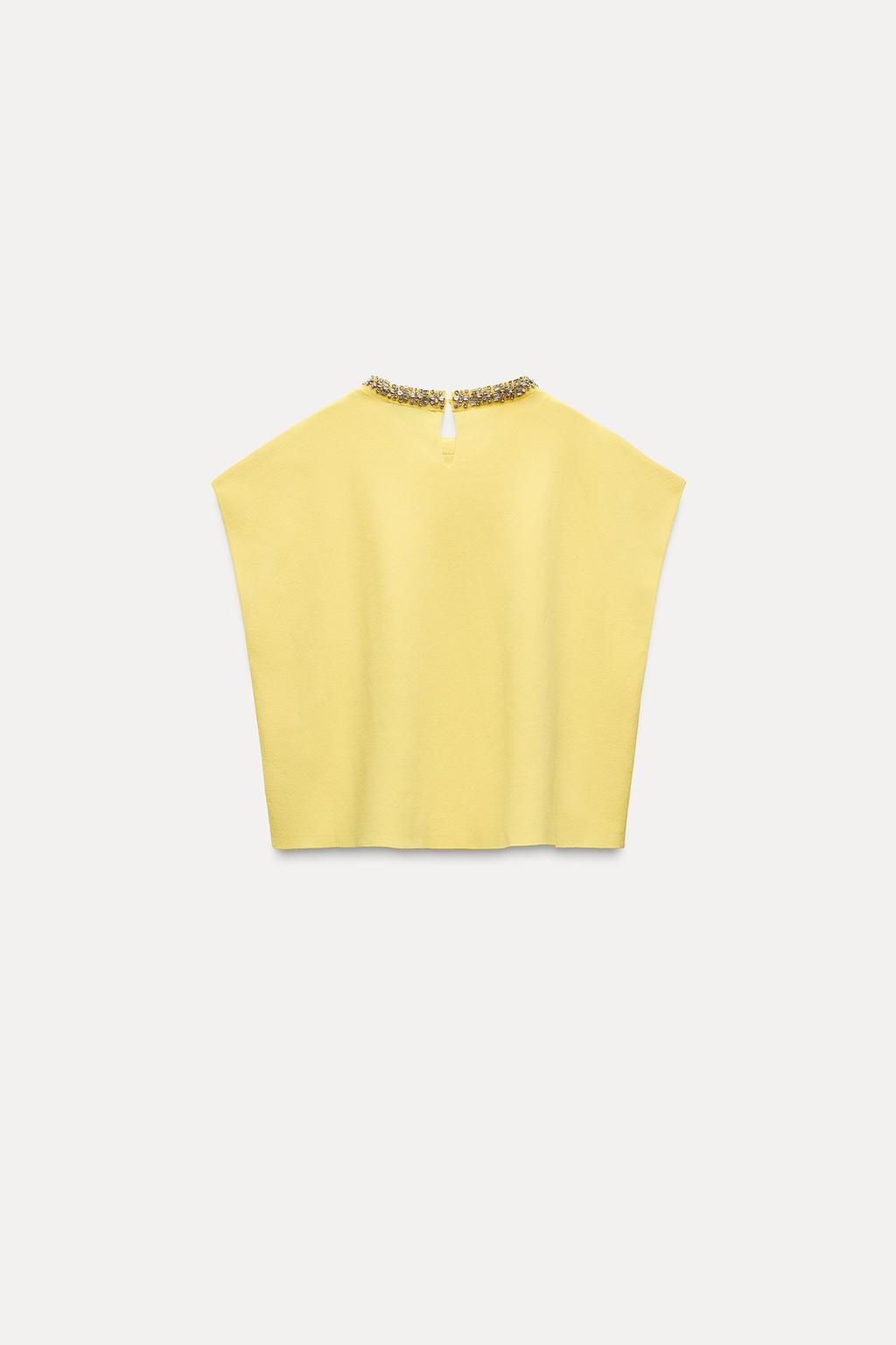 PLAIN KNIT TOP WITH RHINESTONE BEADS - Zara фото 13