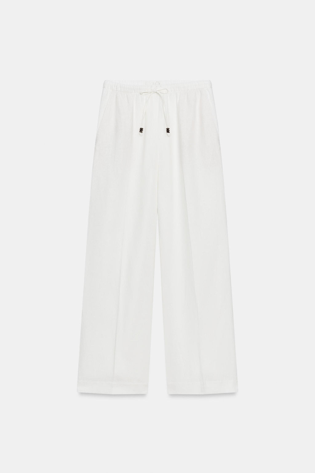 PANTAL?N RECTO CON LINO / Blanco - Zara фото 6