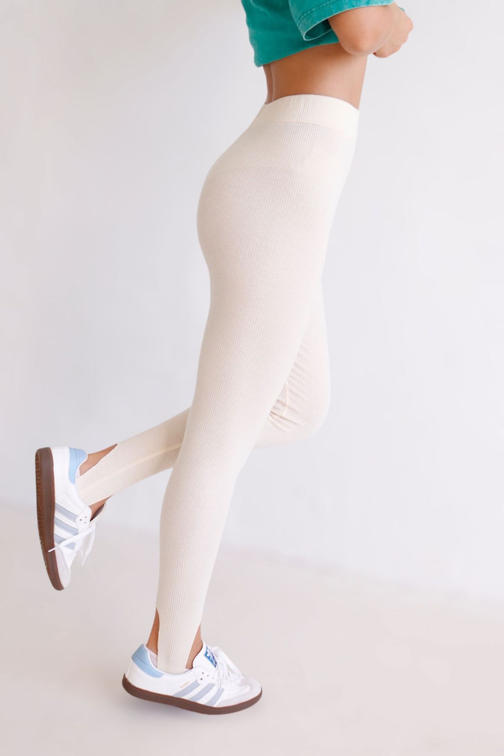 Martichelli Леггинсы со штрипками молочные  фото 5