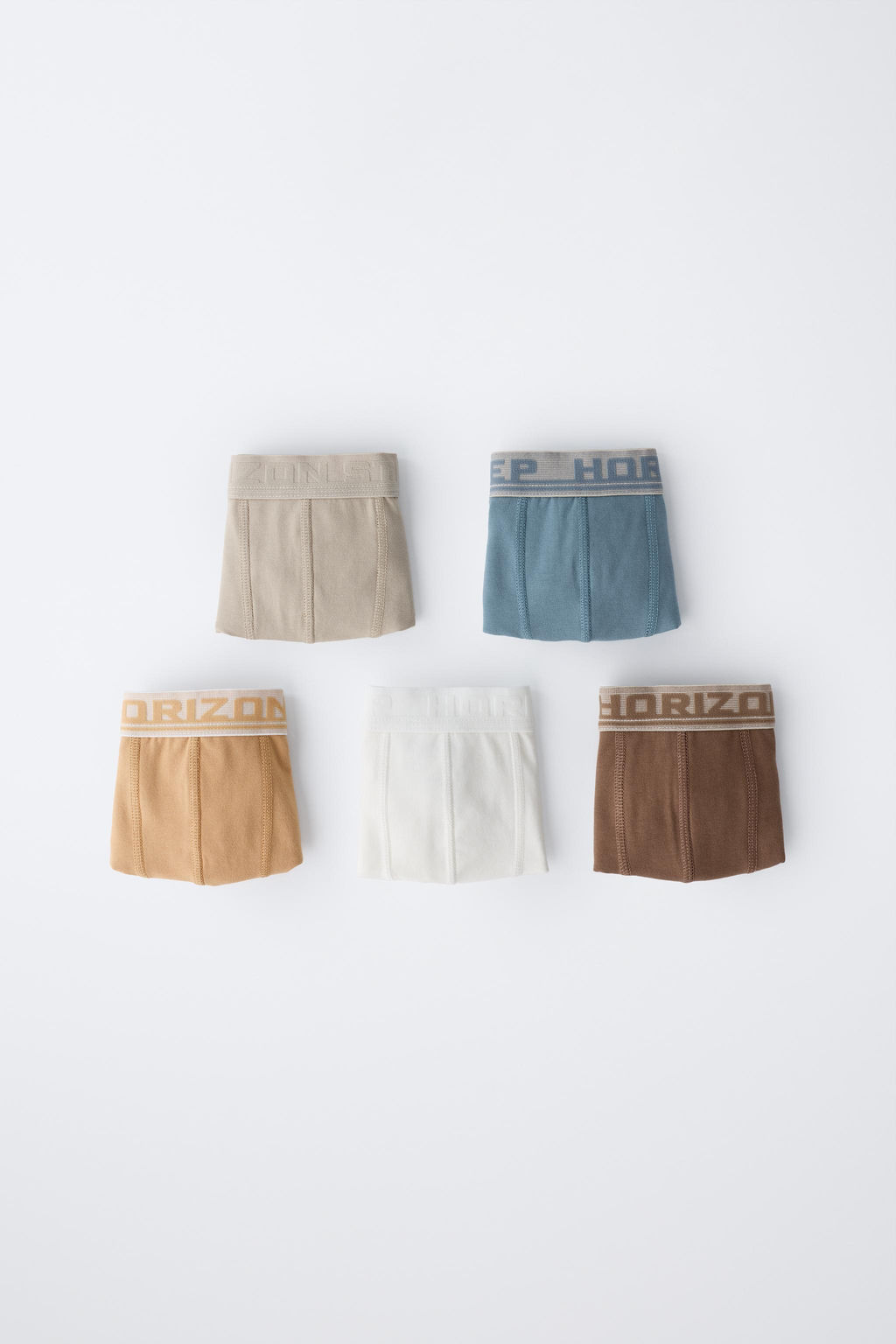 6-14 YEARS/ 5-PACK OF BOXERS WITH EMBOSSED TEXT