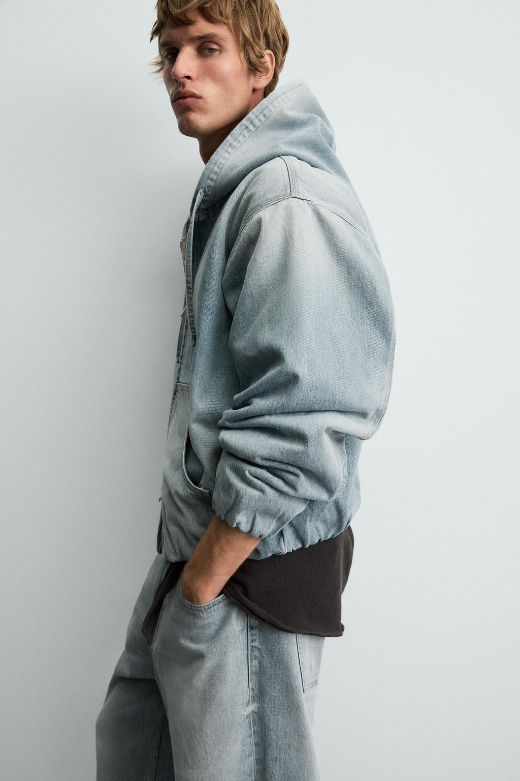 DENIM HOODIE JACKET - Zara фото 6