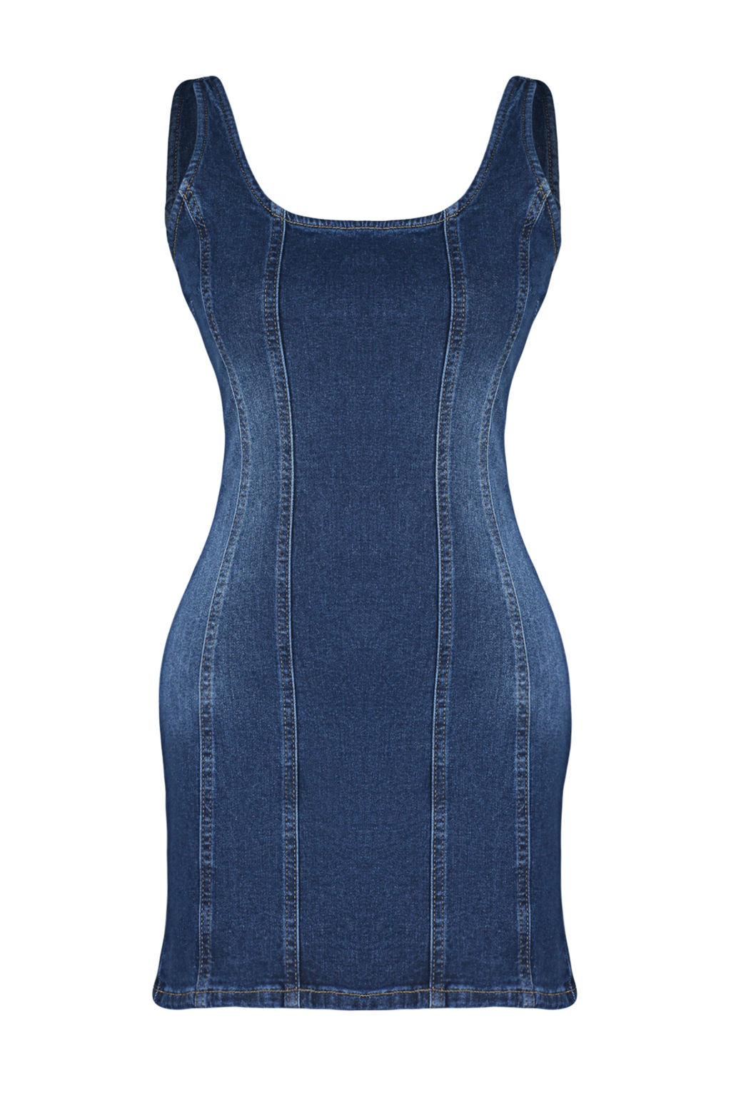 TRENDYOLMILLA Mavi Dikis Detayl? Fitted/Vucuda Oturan Mini Denim Elbise TWOSS24EL00284  фото 13