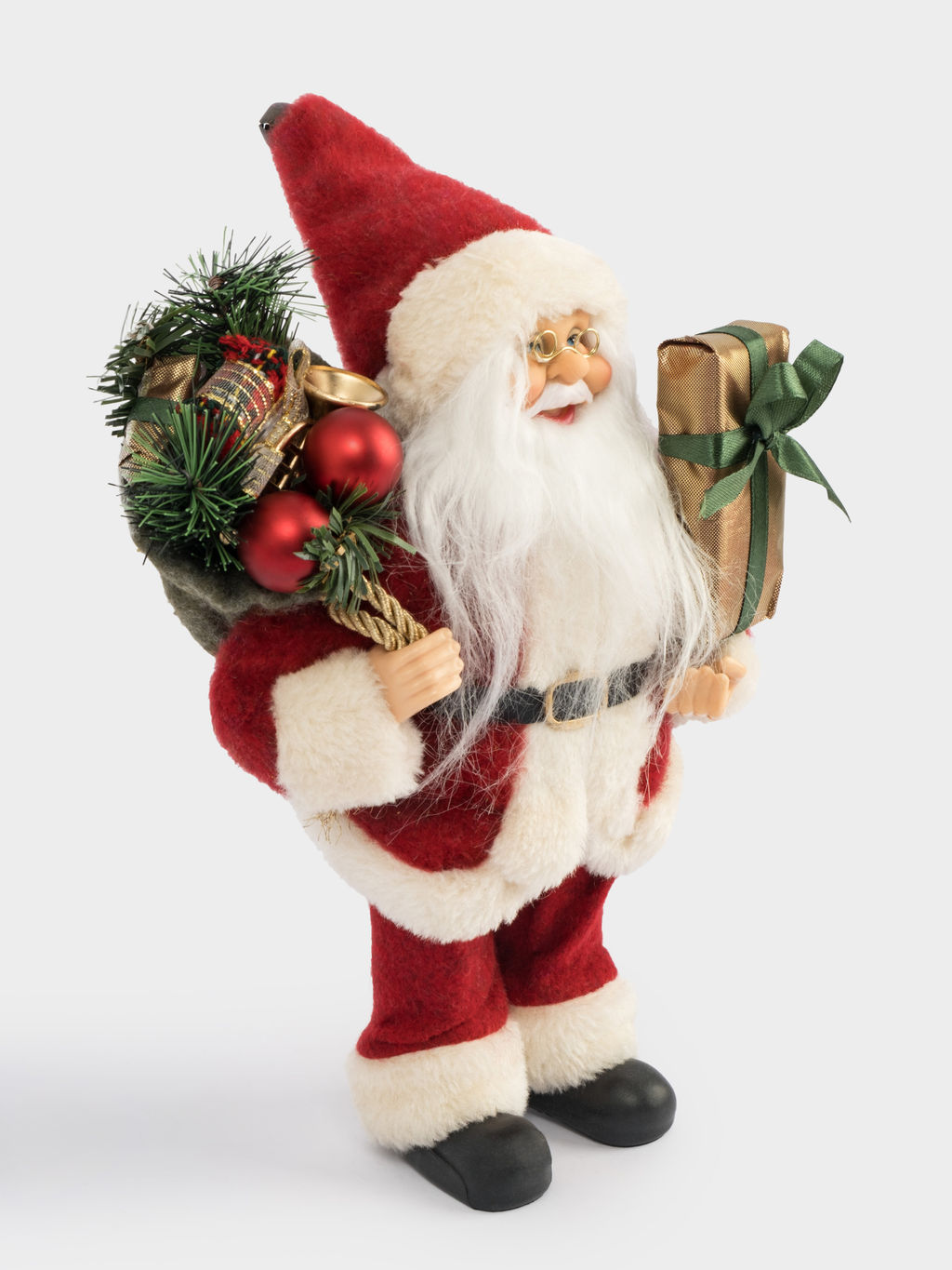 Изделие декоративное, 25 см, мягкое, пластик/полиэстер, Санта с мешком и подарком, New year - Anna lafarg фото 3