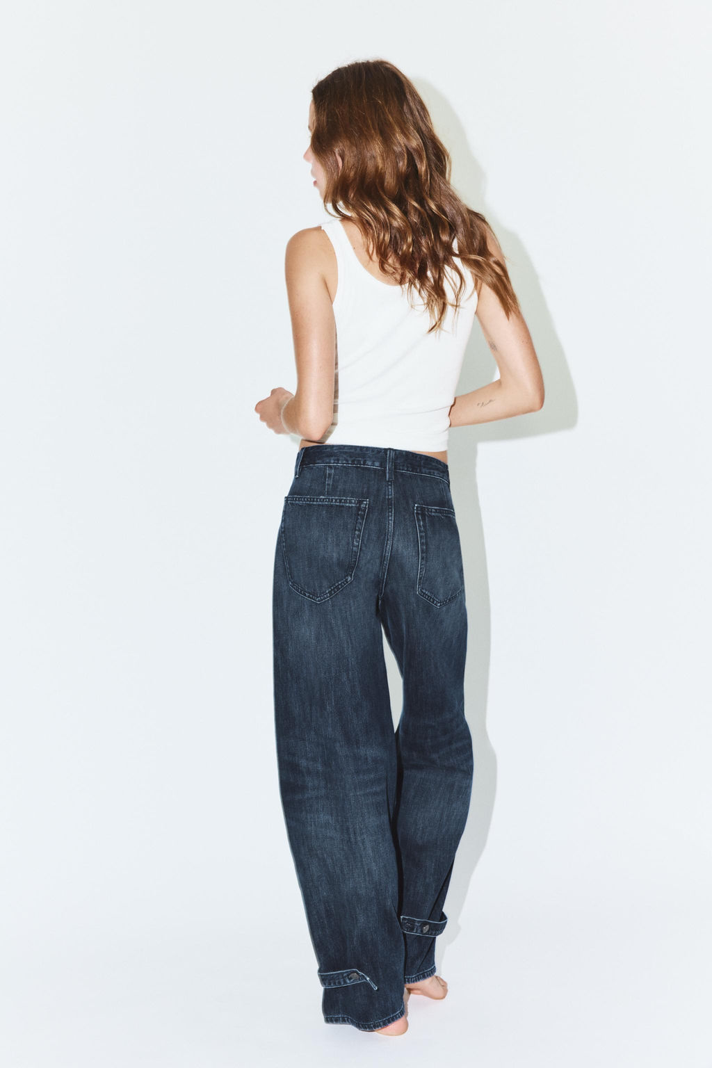 TRF BALLOON MID-WAIST JEANS WITH BELT LOOPS - Zara фото 5