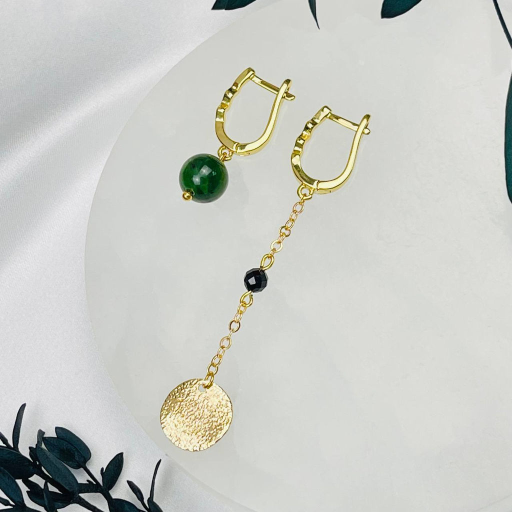 Серьги из Нефрита и Шпинели