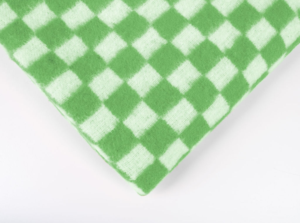 Одеяло байковое ОБ-200/1 100*140 "Клетка" цв. салатовый (Шуя)