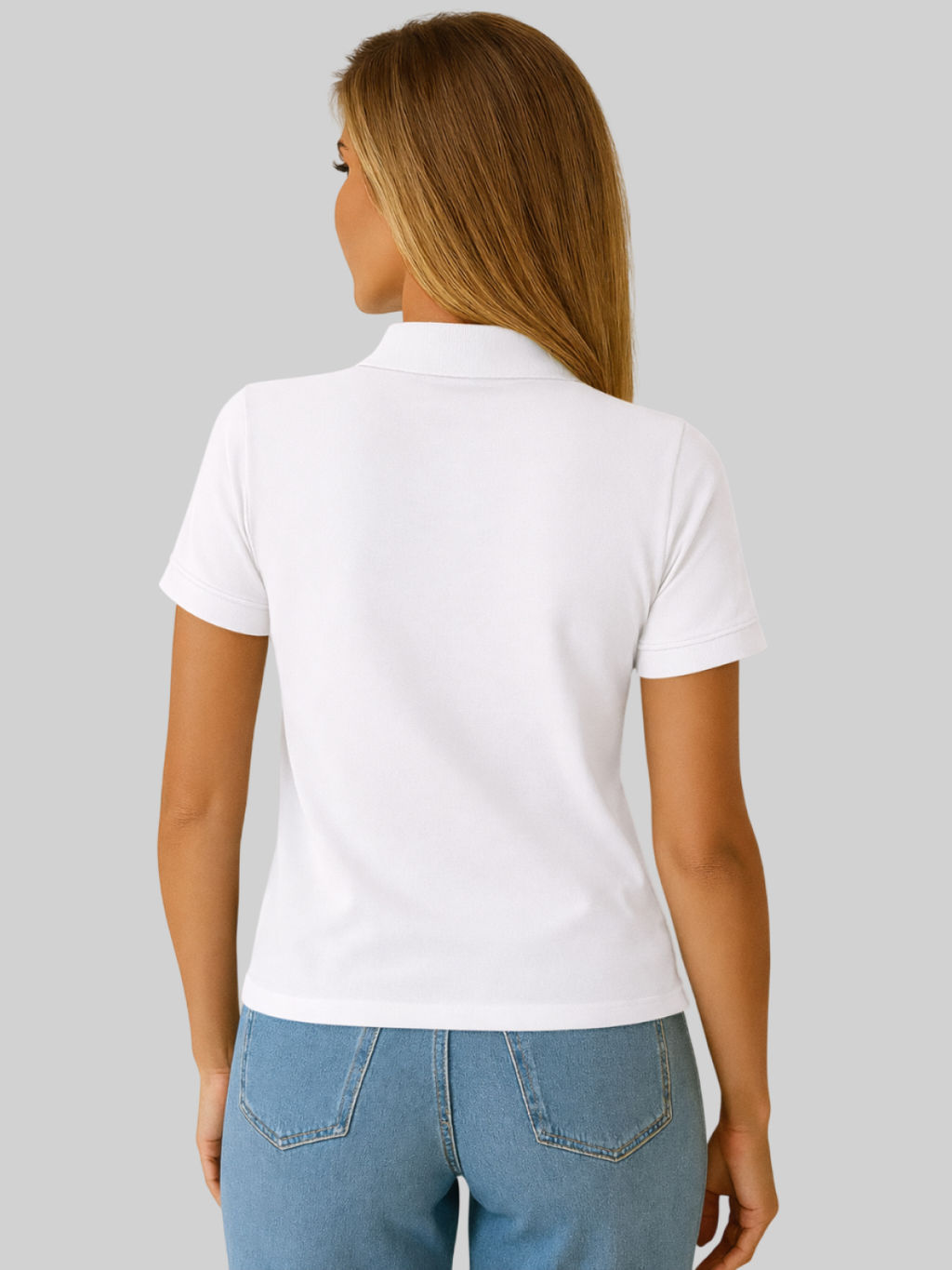 Футболка поло женская белый 14402 (1)