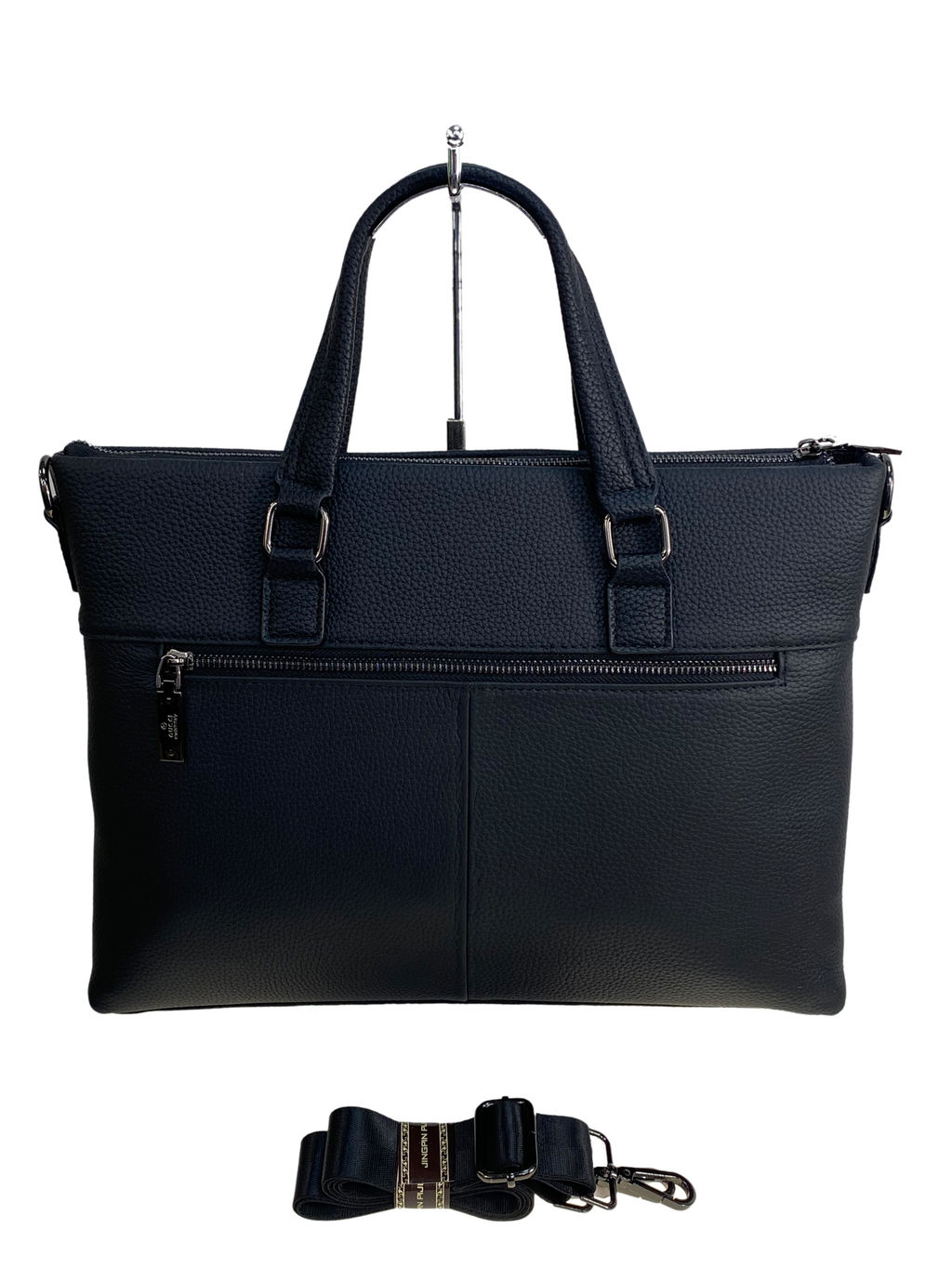 Сумка-портфель мужская из натуральной кожи, цвет чёрный - Greta фото 2