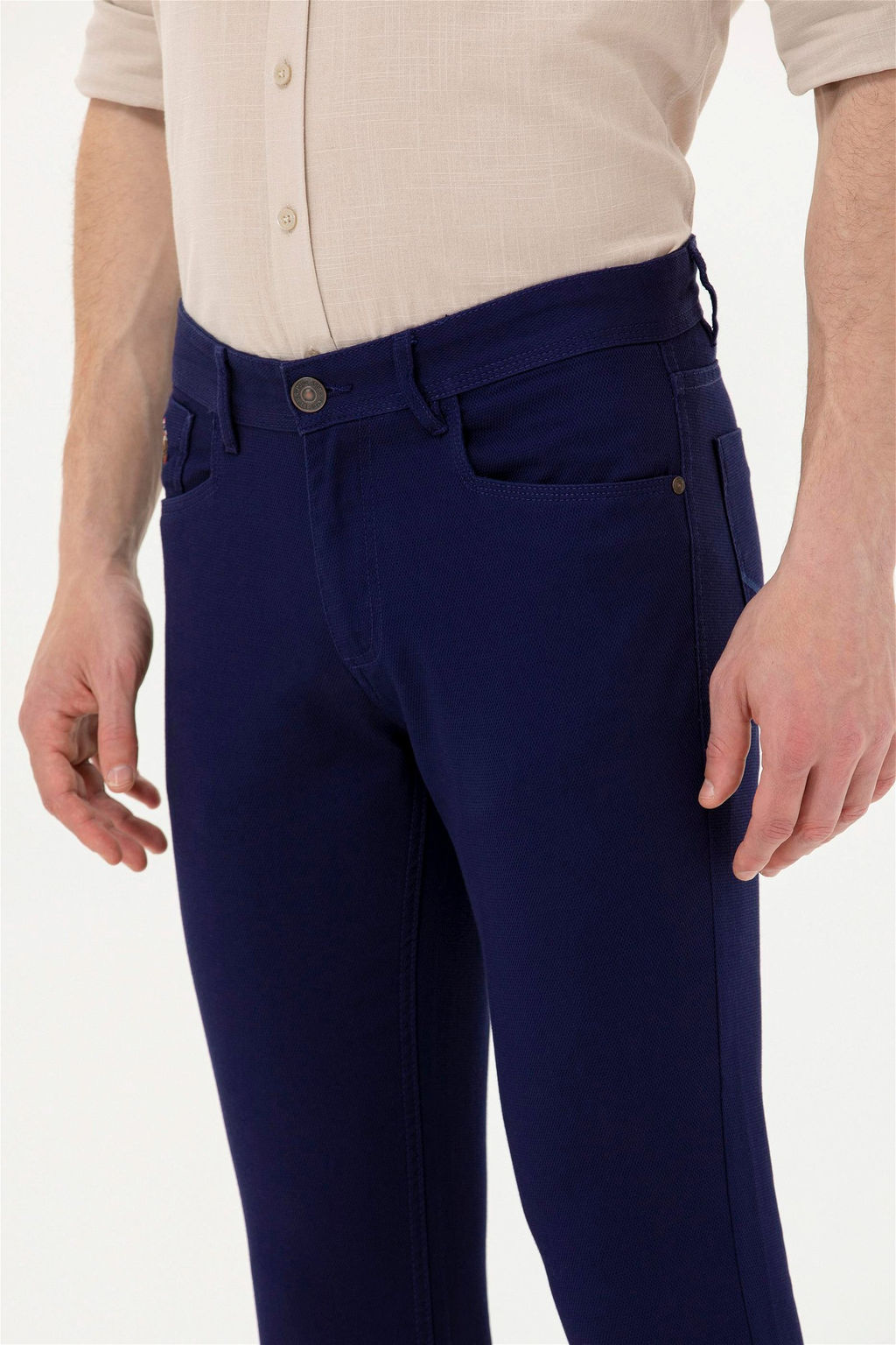 Мужские темно-синие брюки из плотной ткани - U.s. polo assn фото 6