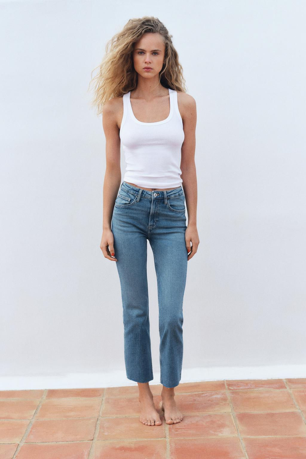 TRF CROPPED FLARE HIGH-WAIST JEANS - Zara фото 50