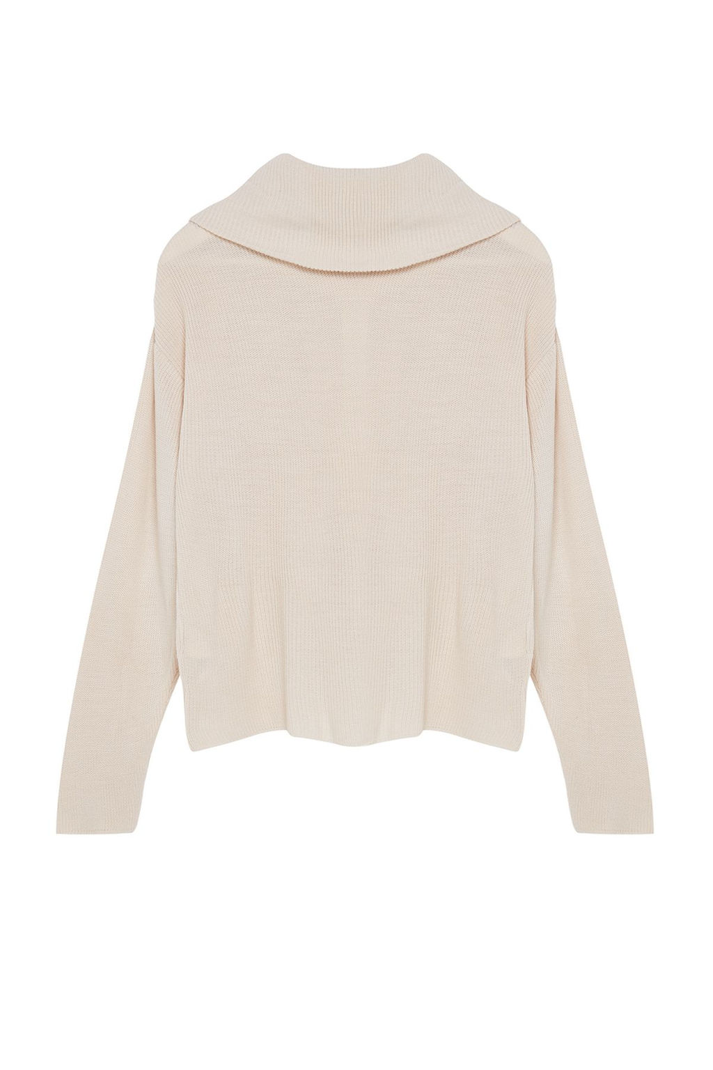 TRENDYOLMILLA Gri Genis Kal?p Fermuar Detayl? Triko H?rka TWOAW23HI00189 фото 7