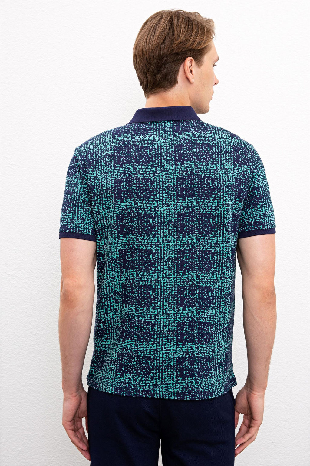 Мужская темно-синяя футболка с воротником-поло - U.s. polo assn фото 3