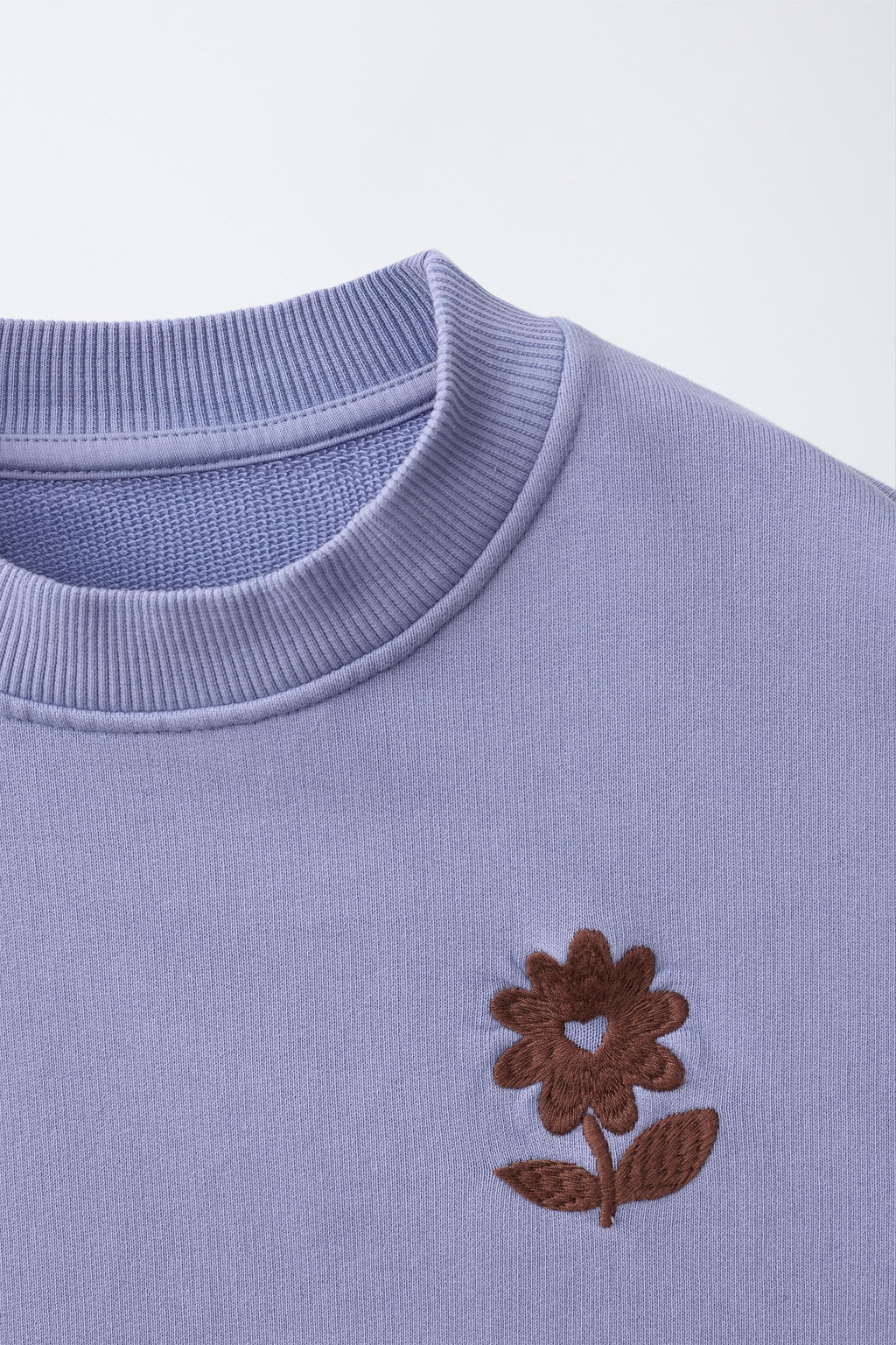 SUDADERA FLOR BORDADA / Azul claro - Zara фото 3