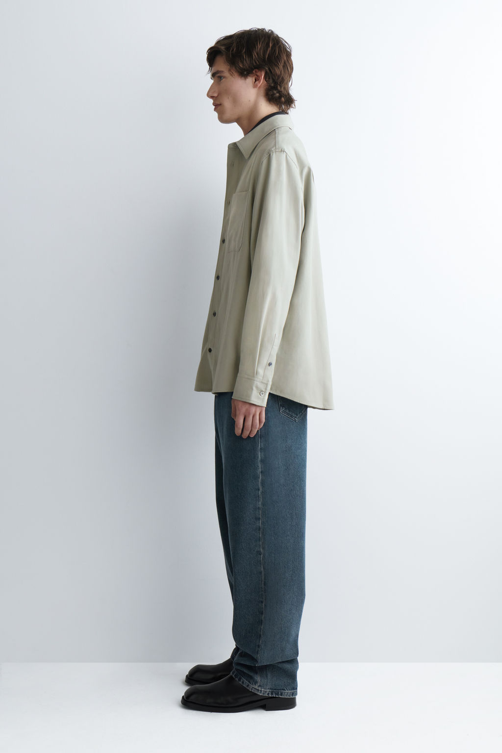 CAMISA MEZCLA DE ALGOD?N CEPILLADO RELAXED FIT - H&m фото 6