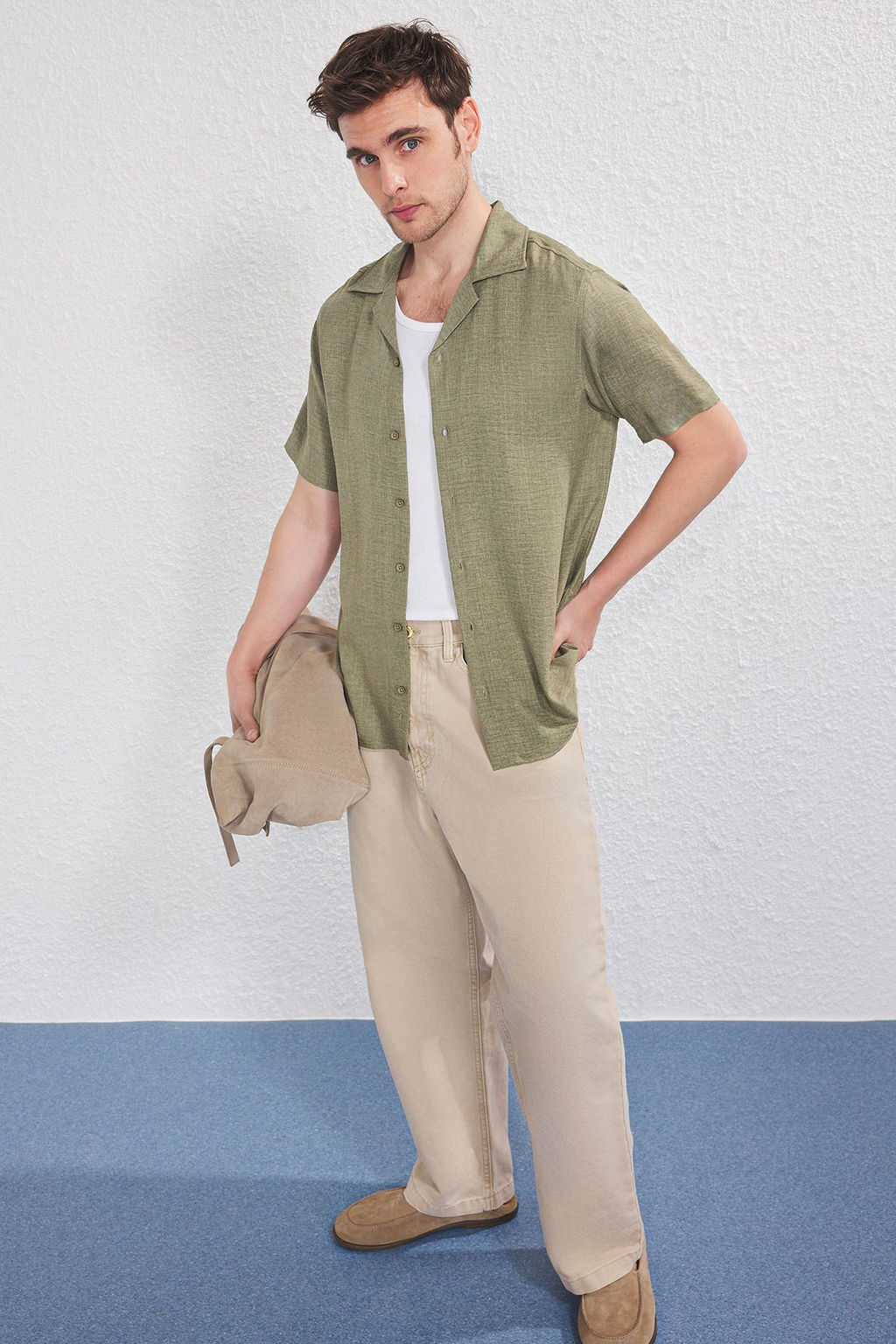 TRENDYOL MAN Haki Regular Erkek Gomlek TMNSS25GO00075 - Trendyolmilla фото 18