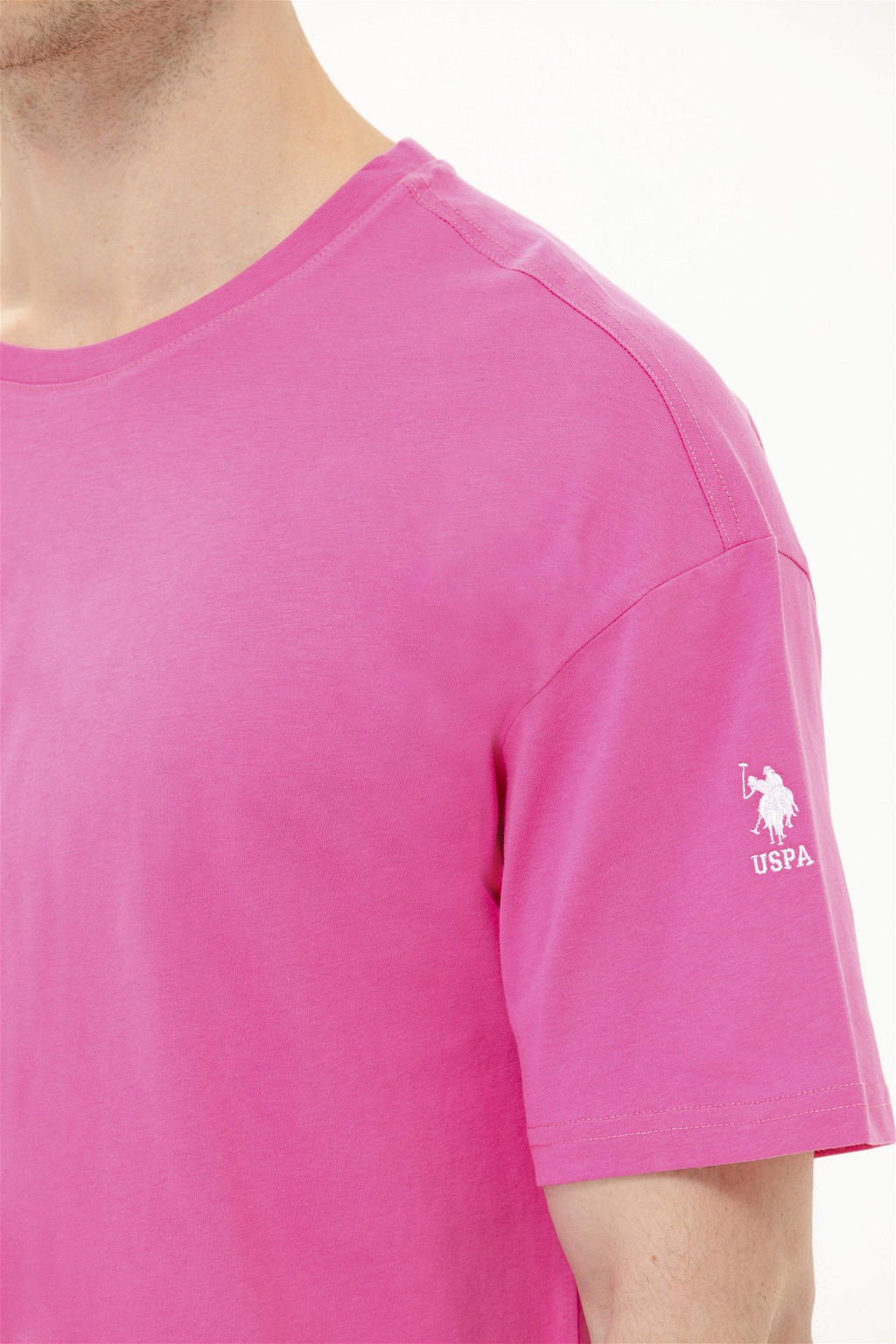 U. S. Polo Assn Мужская розовая футболка оверсайз с круглым вырезом - U.s. polo assn фото 14