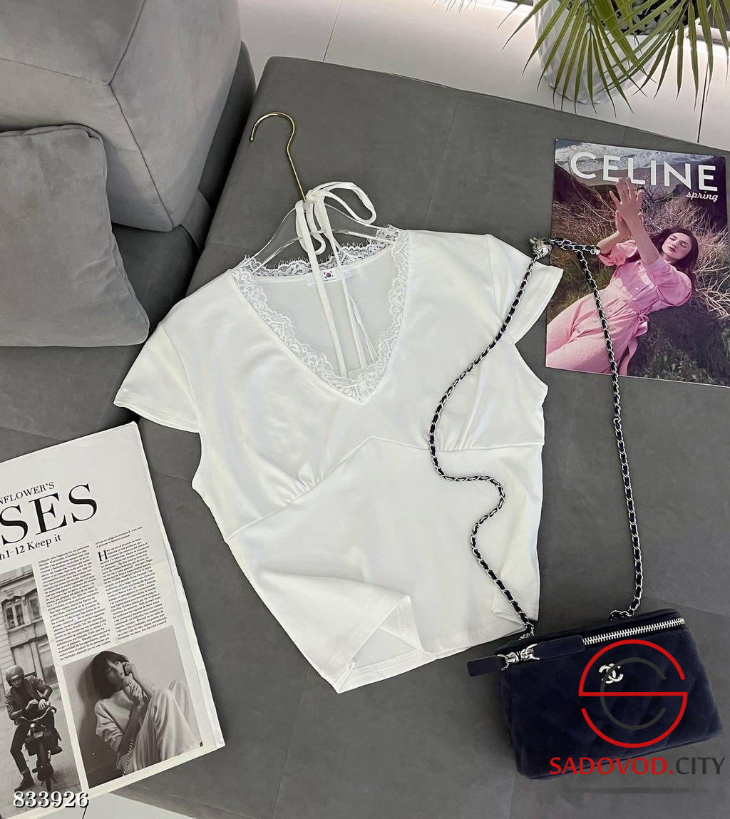 Футболка женская с гипюром