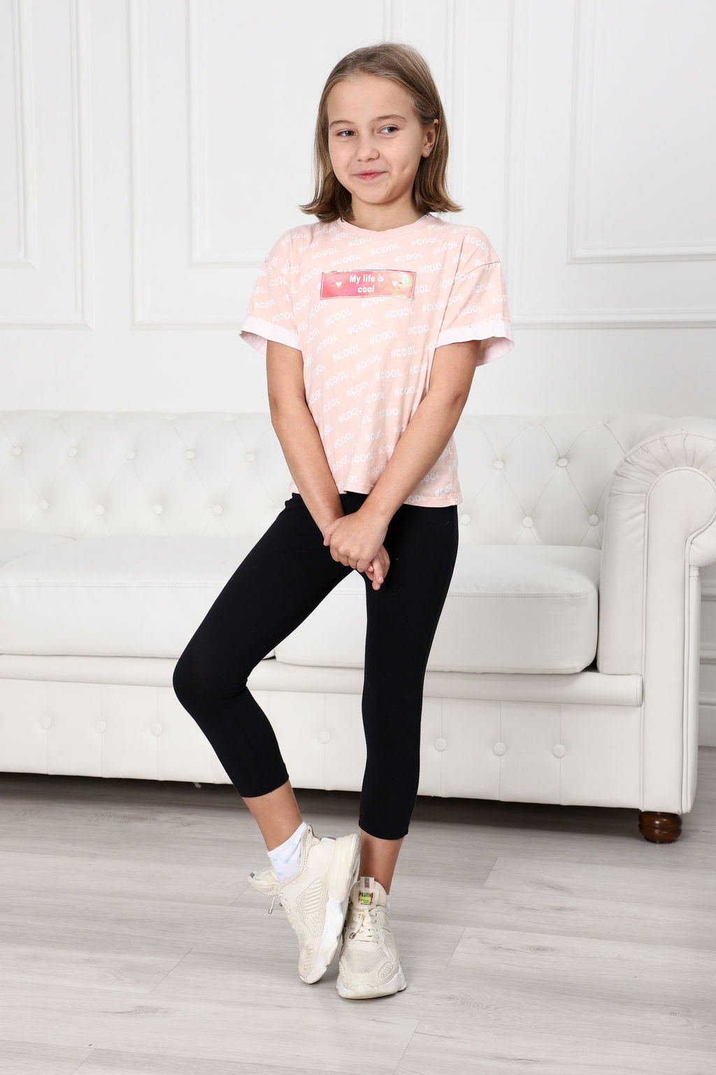 Легинсы подростковые из кулирки с лайкрой черный