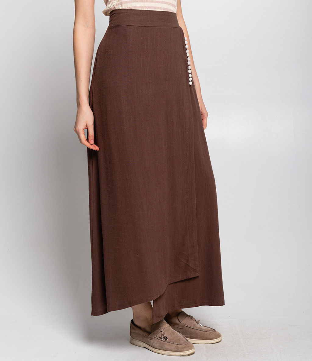 Юбка #КТ818 (5), тёмно-коричневый - Dommod фото 3