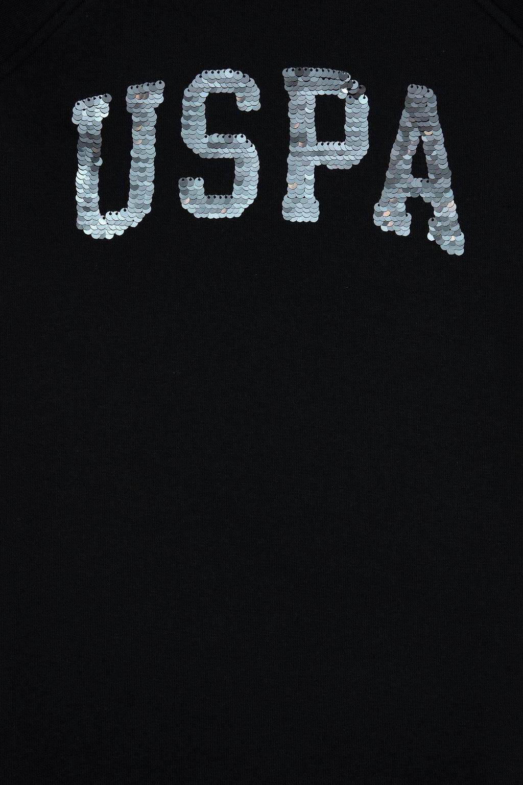K_z _ocuk Siyah Payet Detayl_ Bisiklet Yaka Sweat _rme Elbise Sepette S_rpriz _ndirim - U.s. polo assn фото 5
