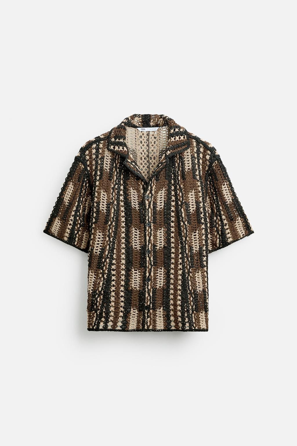 GEOMETRIC CROCHET SHIRT - Zara фото 7