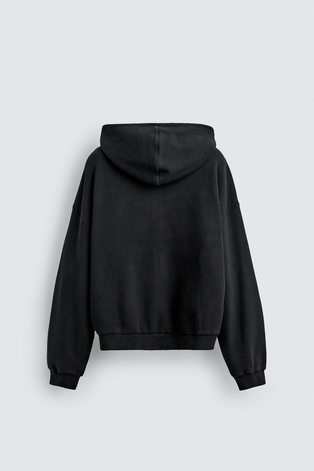 SUDADERA WAFFLE LAVADA CAPUCHA / Antracita oscuro - Zara фото 7