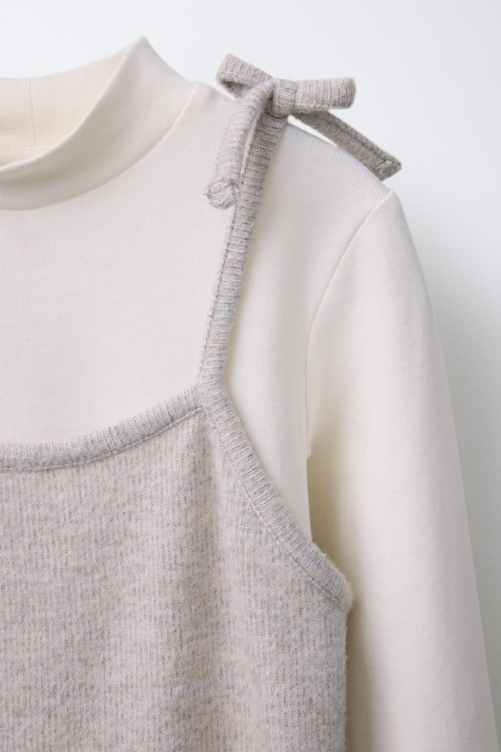 T-SHIRT WITH KNITTED VEST - Zara фото 4