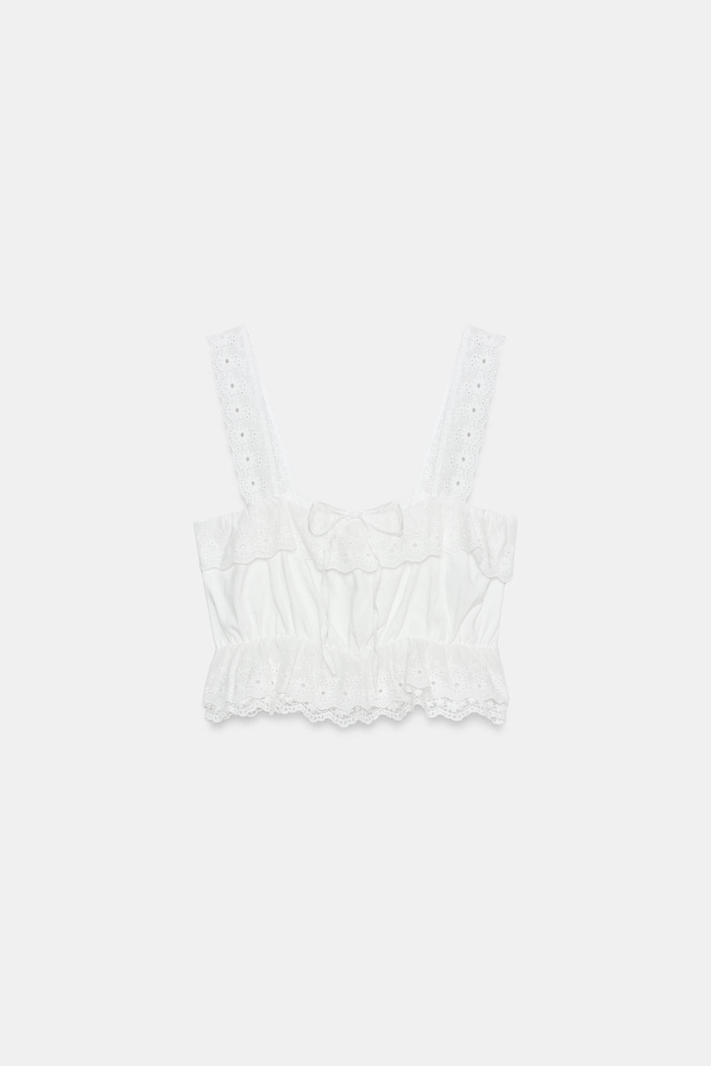 TOP CORTO BORDADOS PERFORADOS / Blanco