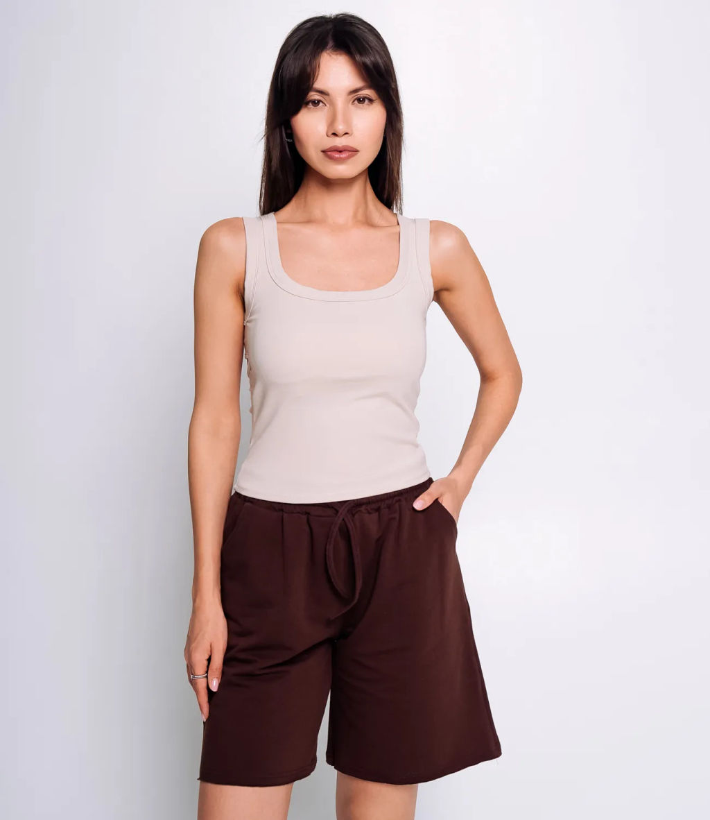 Топ #КТ173 (1), светло-бежевый