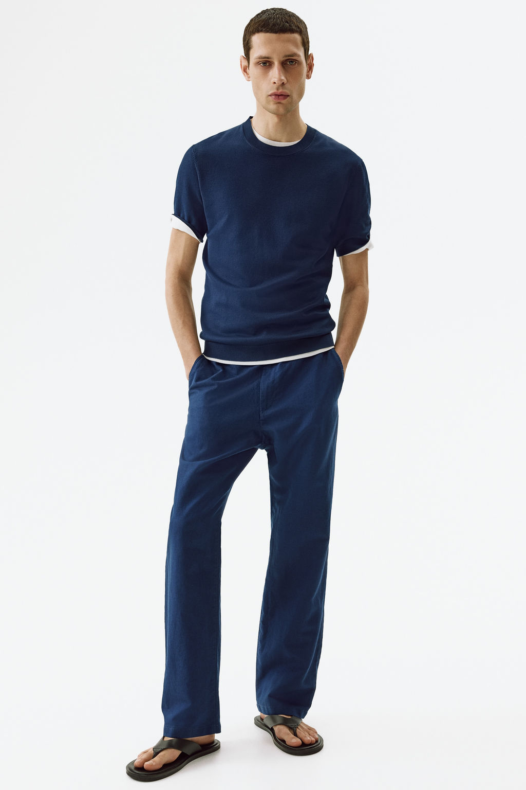 Pantal?n en mezcla de lino Regular Fit - H&m фото 7