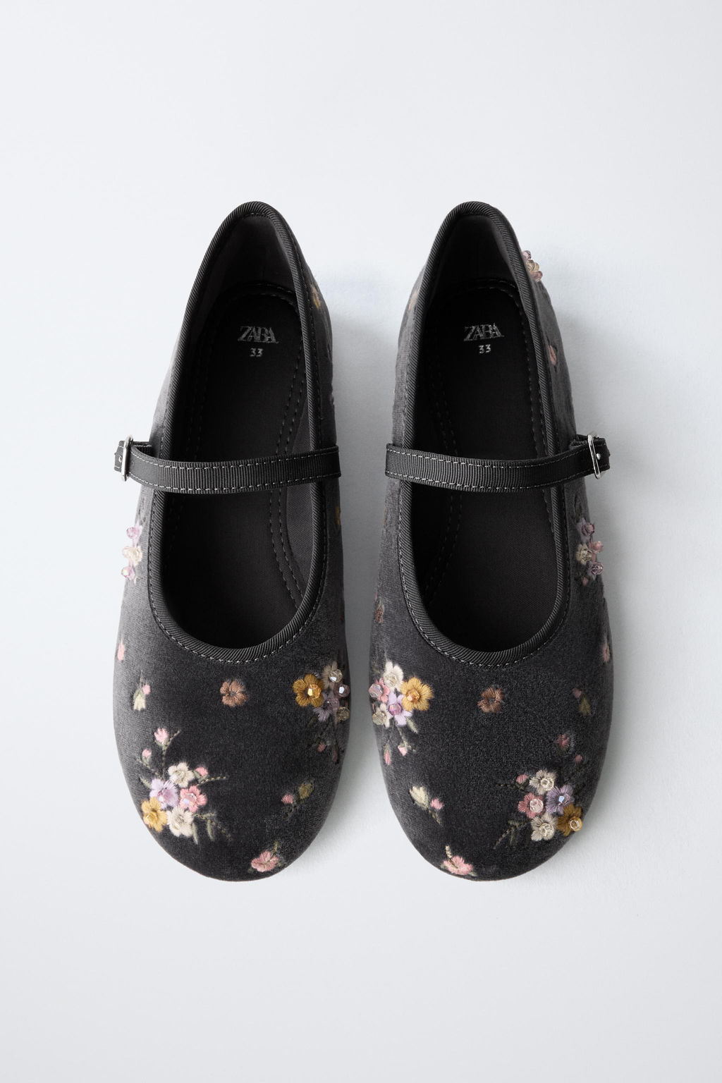 EMBROIDERED FLORAL BALLET FLATS - Zara фото 5