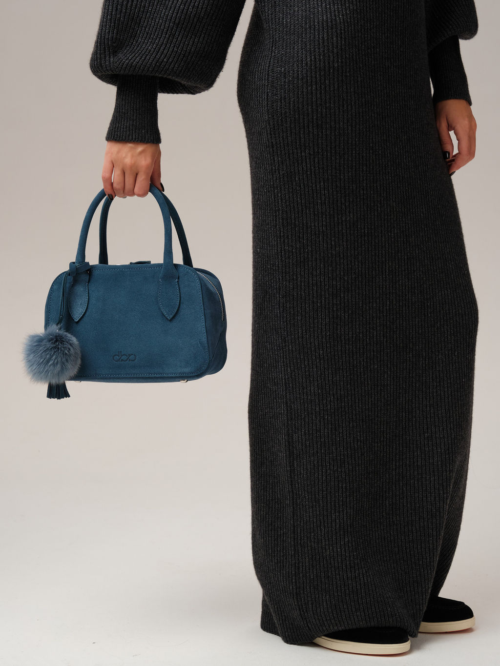 Замшевая сумка Polly DBR 31348 синий туман  фото 8