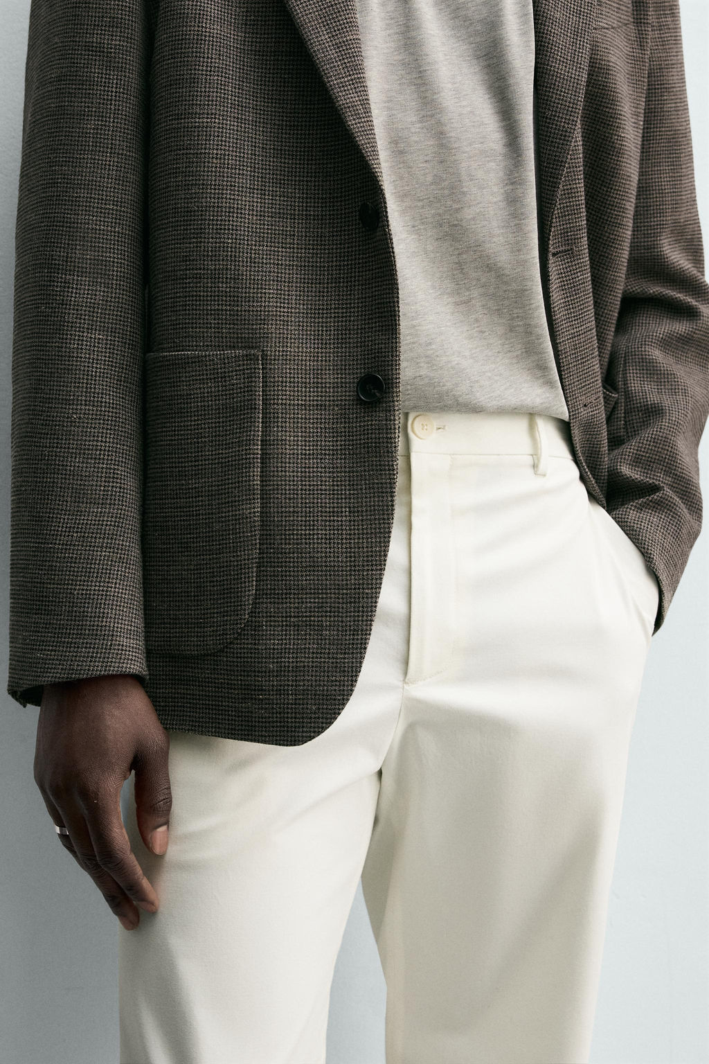 PANTAL?N CHINO REGULAR FIT / Blanco roto - Zara фото 5