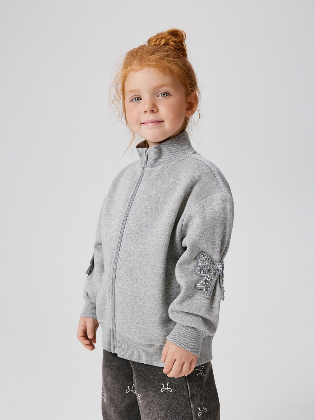 ACOOLA / Куртка (толстовка) детская для девочек Flumeri серый