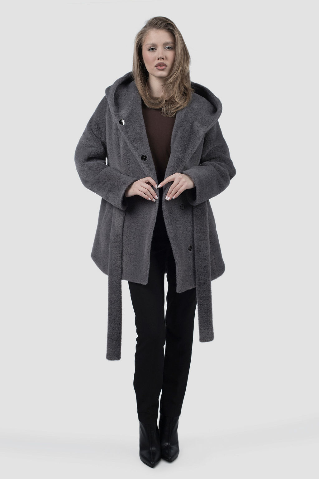 02-3294 Пальто женское утепленное (пояс)