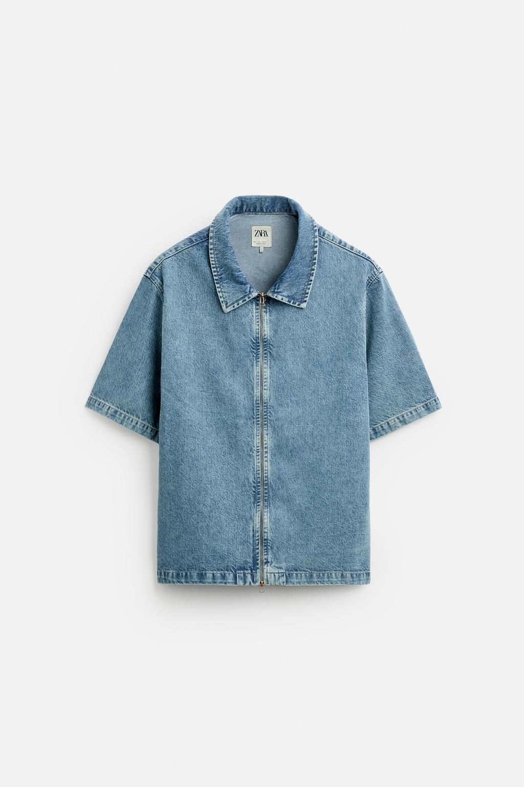 ZIPPED DENIM SHIRT - Zara фото 6