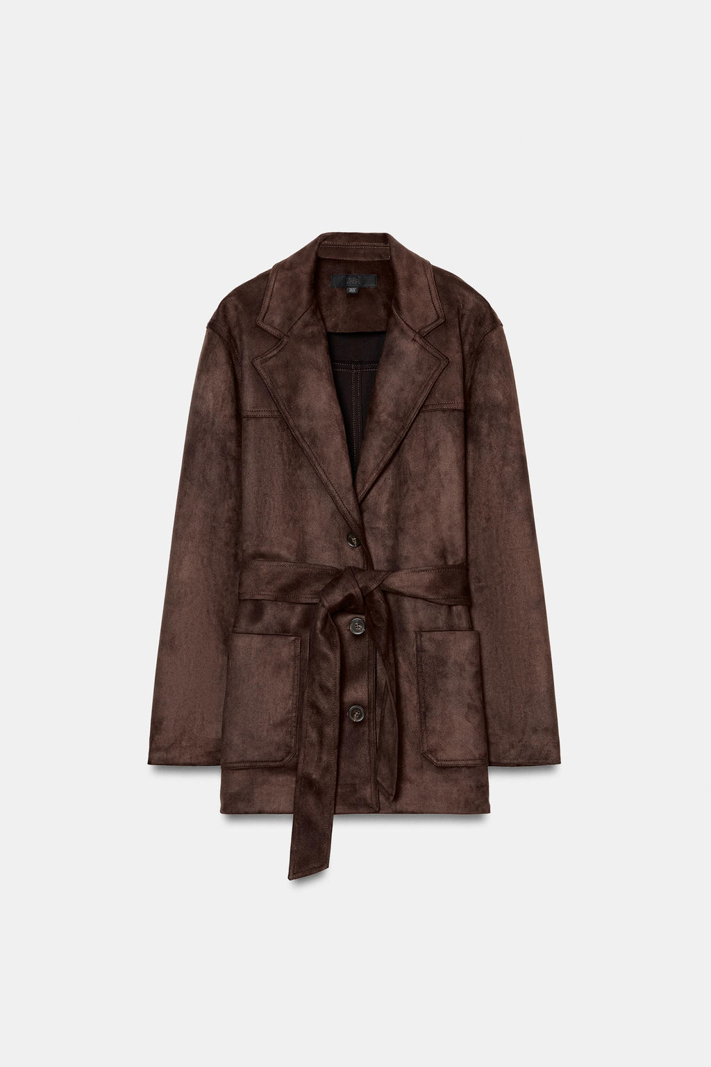 FAUX SUEDE JACKET WITH BELT - Zara фото 18