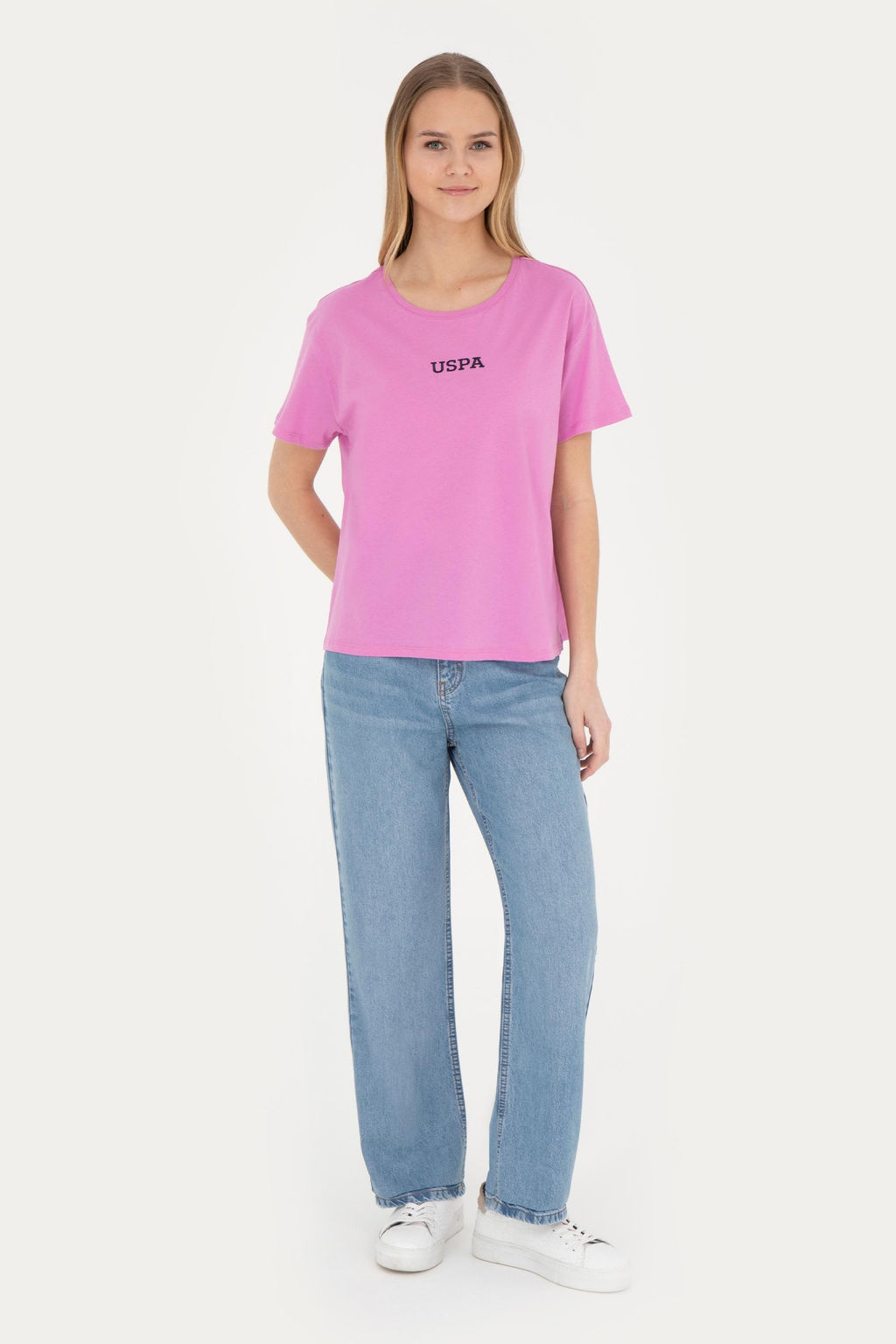 Женская фиолетовая футболка с круглым вырезом - U.s. polo assn фото 11