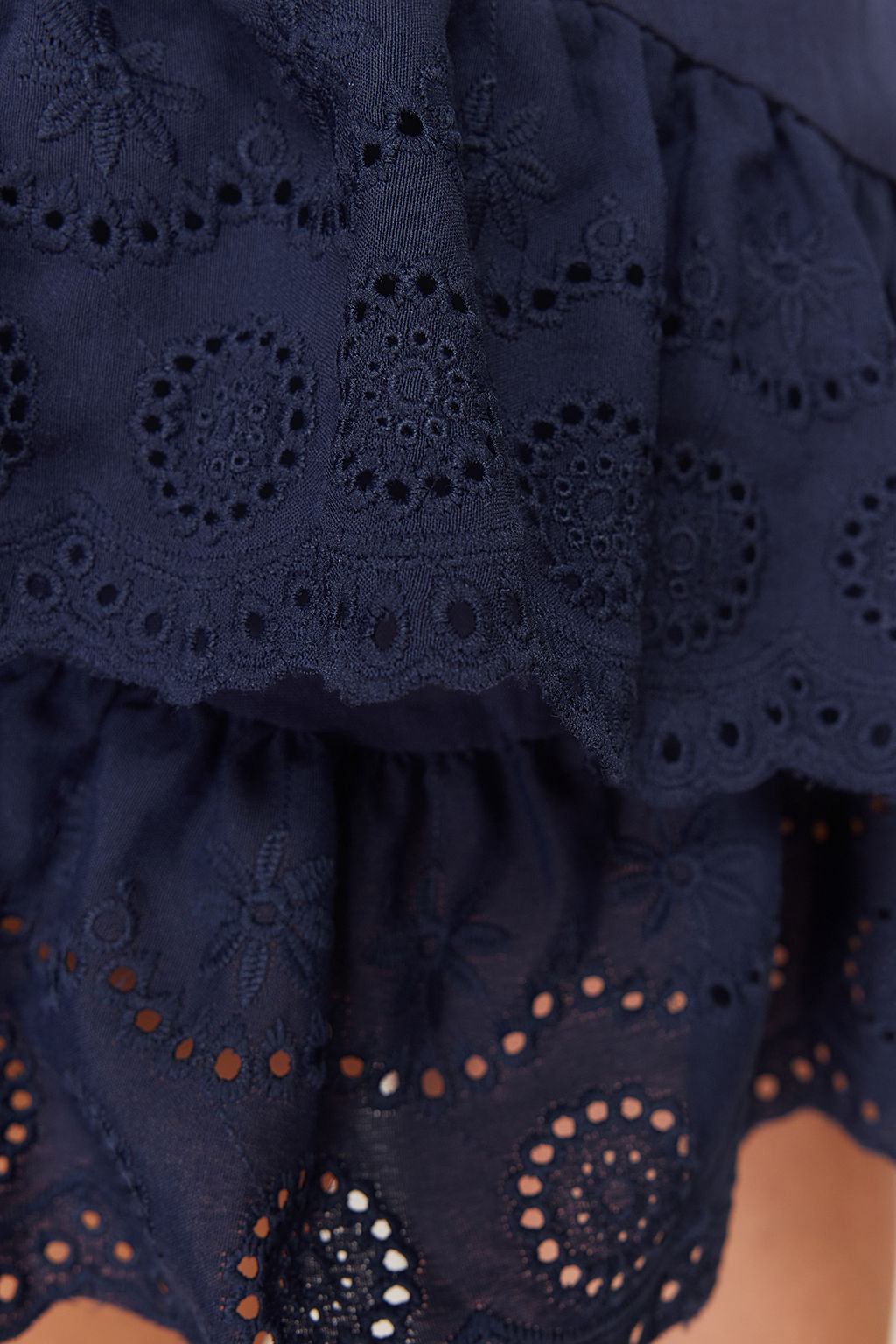 TRENDYOLMILLA Plaj Giyim Briddal Beyaz Mini Dokuma Brode Detayl? Flaml? Pamuk Plaj Etek TBESS24ET00004 фото 31