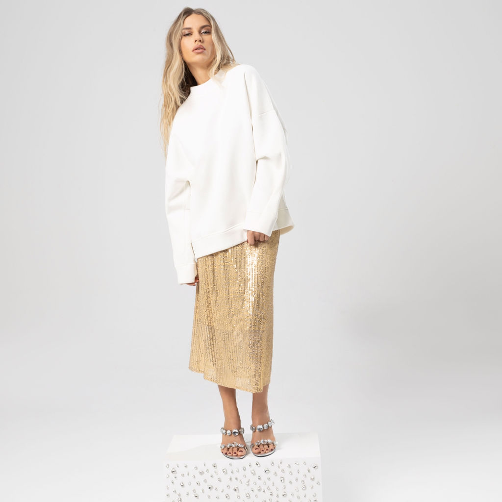 Юбка с пайетками на подкладе, Сияние гламура (hot bronze) - Charutti фото 2