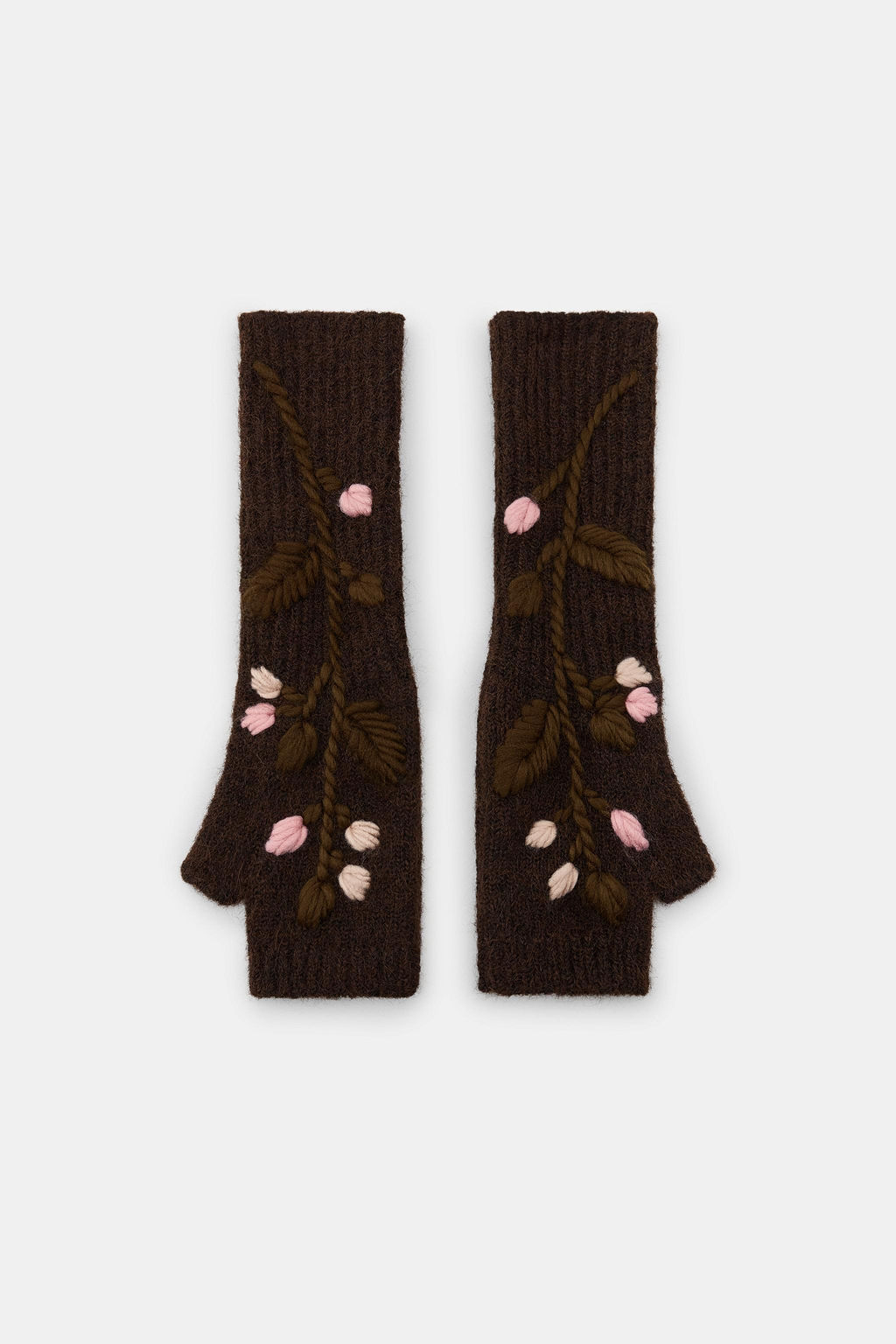 KNIT MITTENS WITH FLORAL EMBROIDERY - Zara фото 3