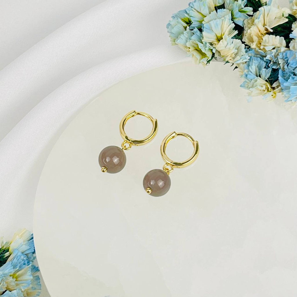 Серьги из серого Агата