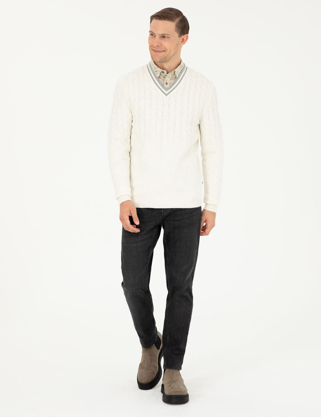 Белый зауженный свитер - Cacharel фото 5