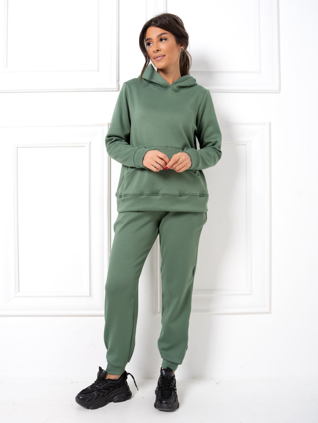 Костюм жен.спорт. С утепл. (мех)_390/оливковый - Ihomelux фото 2