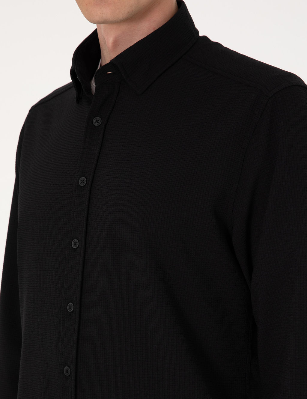 Siyah Slim Fit Uzun Kollu G_mlek - Pierre cardin фото 7
