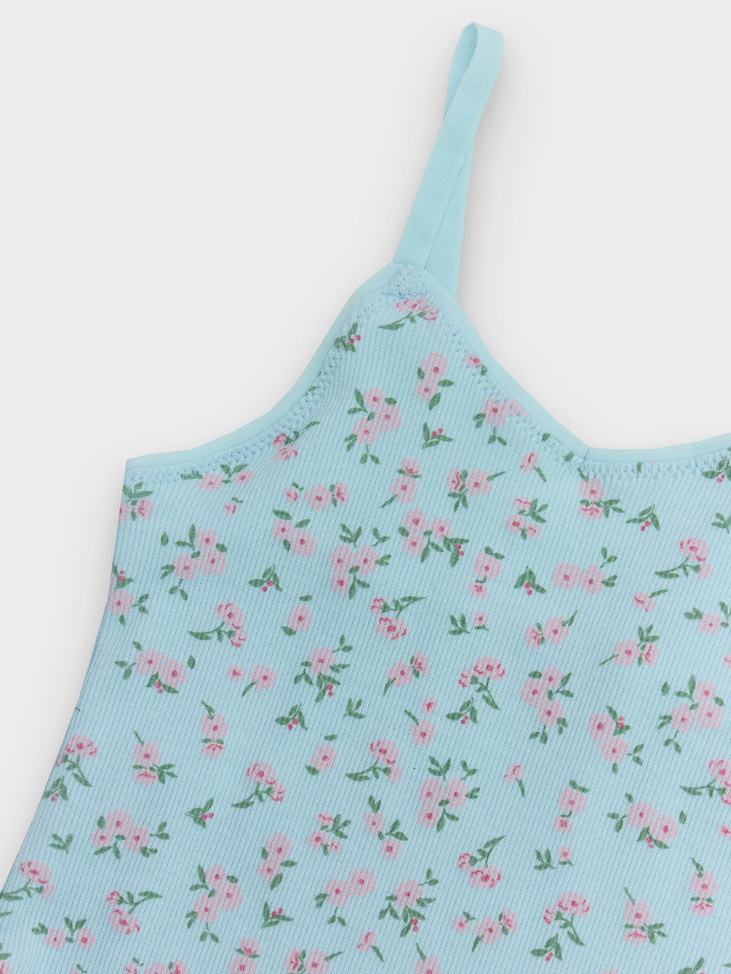 Майка для девочек голубая с цветочным принтом - Mark formelle фото 3