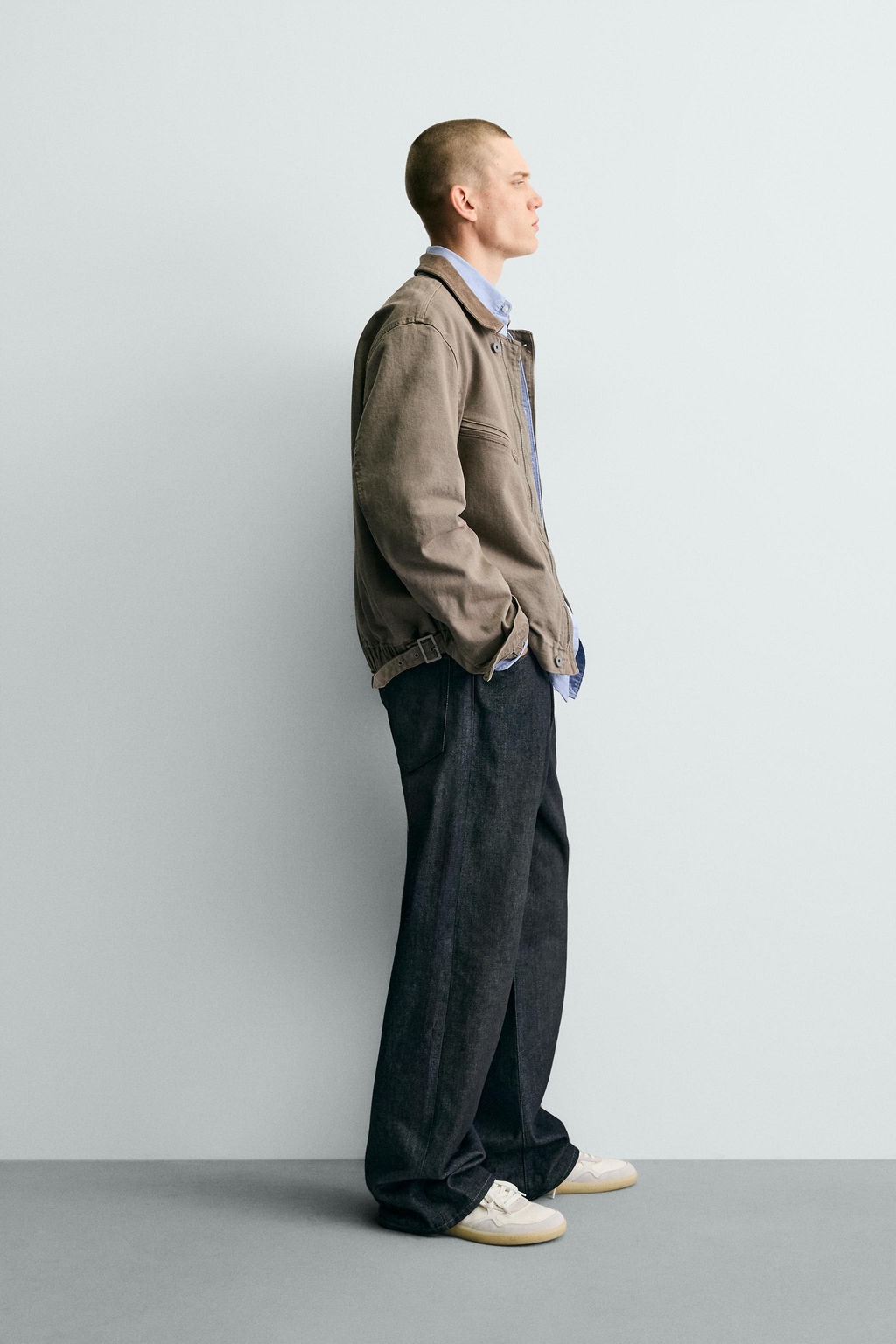 CAZADORA CROPPED FIT CUELLO PANA / Khaki - Zara фото 4