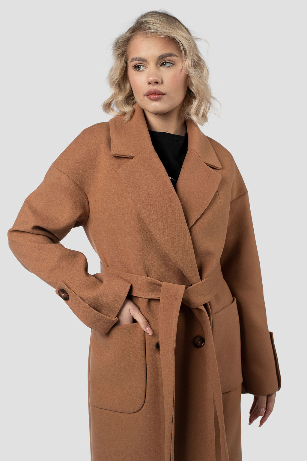 01-11969 Пальто женское демисезонное (пояс) - El podio фото 6